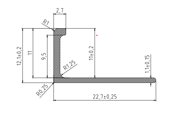 UNIQUEPROFILE J8313 11mmx2.7m ALU Tile Trim